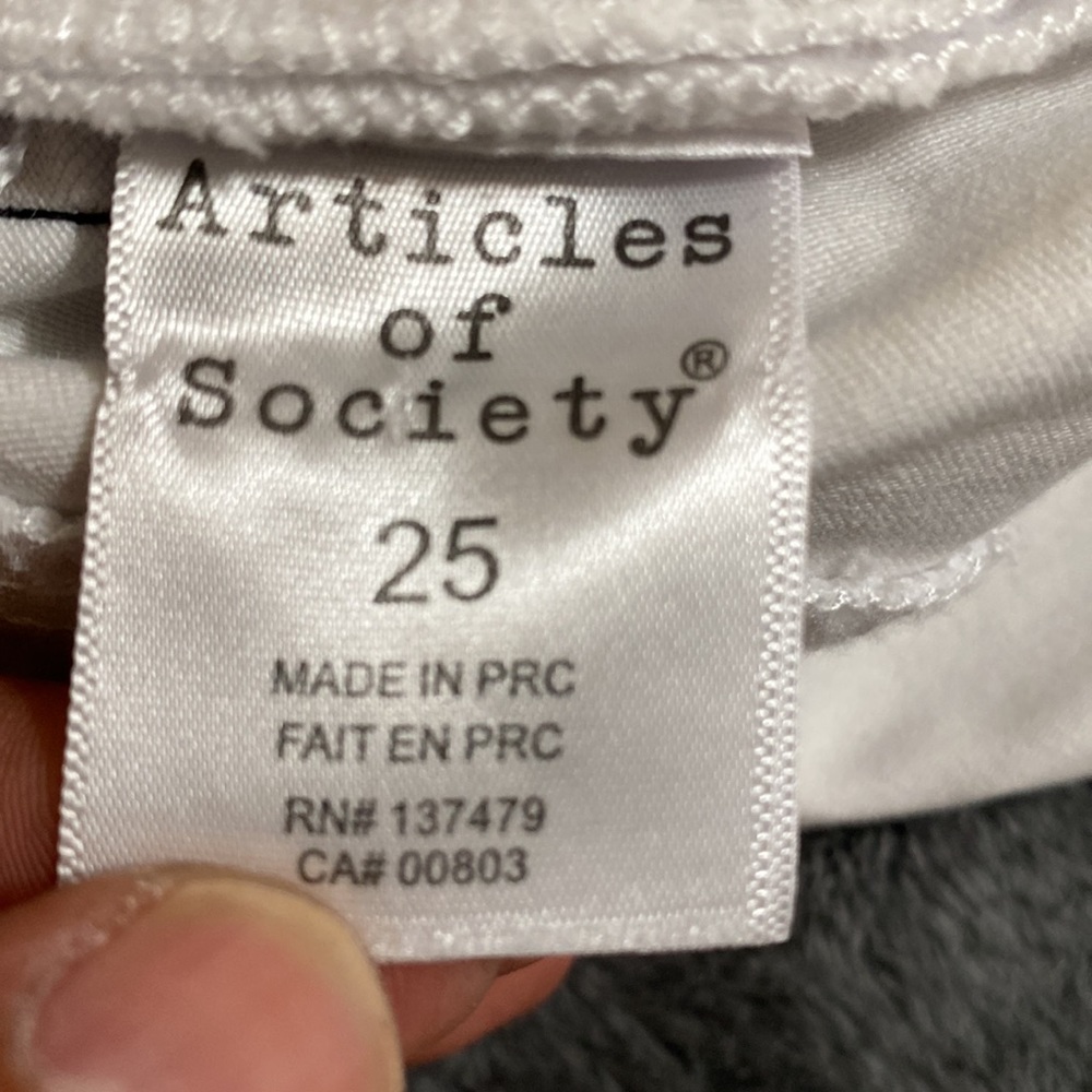 Articles of society white racer with satin stations women size 25 like new ❤️🔥 - Picture 13 of 14
